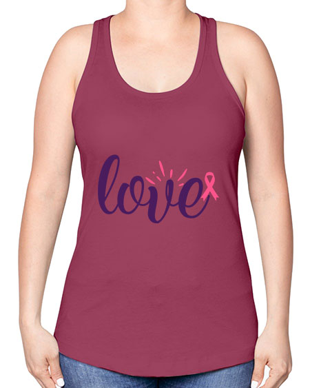 love Style 7# - breast cancer -Racerback Tank