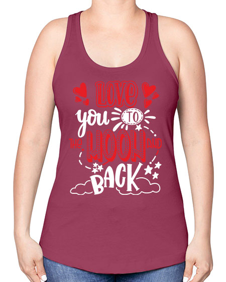 love you to the moon and back 4# - moon -Racerback Tank