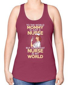 my mommy is just a nurse 1109# - nurse -Racerback Tank