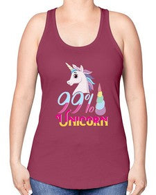 ninety nine percent unicorn 3# - unicorn -Racerback Tank