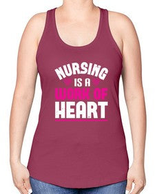 nursing is a work of heart Style 1265# - nurse -Racerback Tank