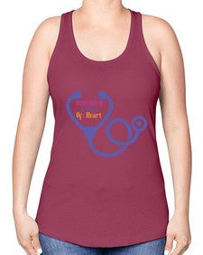 nursing is a work of heart Style 1266# - nurse -Racerback Tank