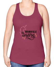 obviously a unicorn 334# - unicorn -Racerback Tank