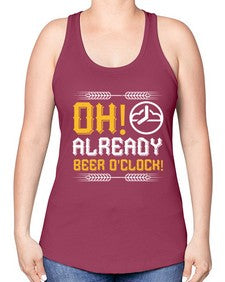 oh already beer oclock 1454# - beer -Racerback Tank