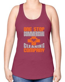 one stop commercial cleaning company Style 332# - cleaner -Racerback Tank