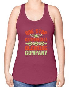 one stop commercial cleaning company Style 333# - cleaner -Racerback Tank