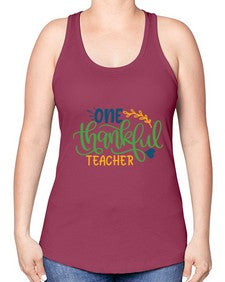 one thankful teacher Style 334# - teacher -Racerback Tank