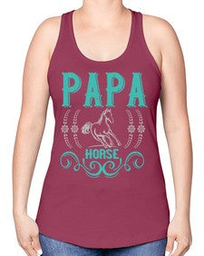 papa horse Style 26# - horse -Racerback Tank