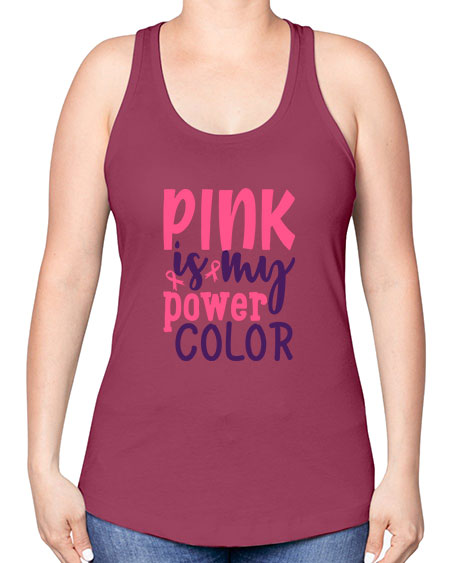 pink is my power color Style 5# - breast cancer -Racerback Tank