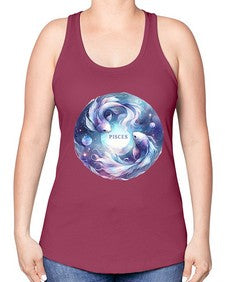 pisces 348# - pisces -Racerback Tank