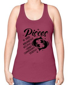 pisces 371# - pisces -Racerback Tank