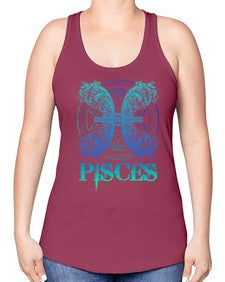 pisces Zodiac 381# - pisces -Racerback Tank
