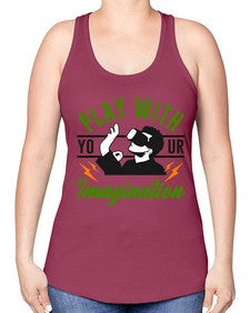 play with imagination 146# - video games -Racerback Tank