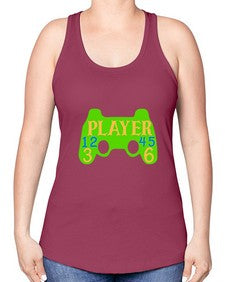 player 38# - video games -Racerback Tank