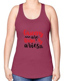 queens Are Born As Aries 384# - aries -Racerback Tank