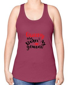 queens Are Born As Gemini 385# - gemini -Racerback Tank