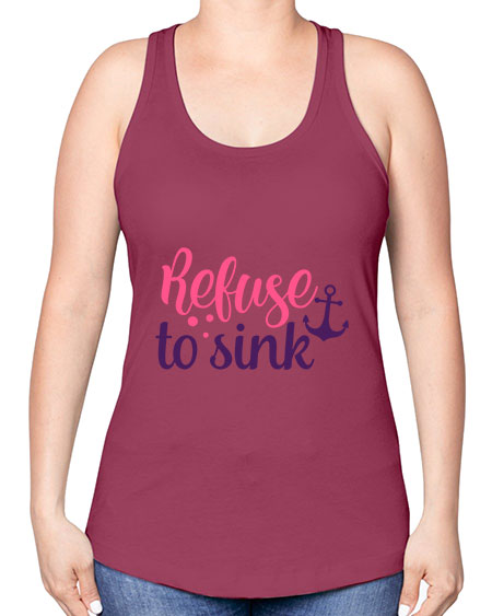 refuse to sink Style 4# - breast cancer -Racerback Tank