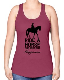 ride a horse for instant happiness - horse -Racerback Tank