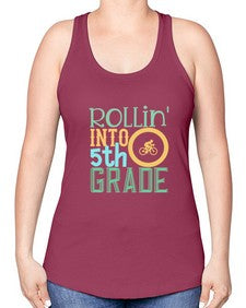 rollin into fifth grade 775# - fifth grade -Racerback Tank