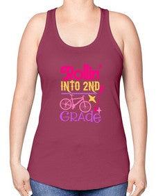 rollin into second grade 781# - second grade -Racerback Tank