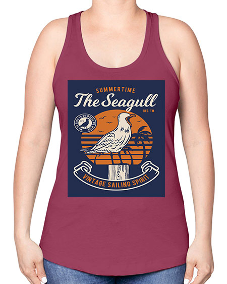 seagul bird 67# - birds -Racerback Tank