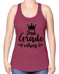 second Grade vibes 838# - second grade -Racerback Tank