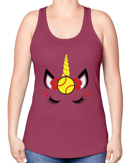 softball unicorn 397# - softball -Racerback Tank