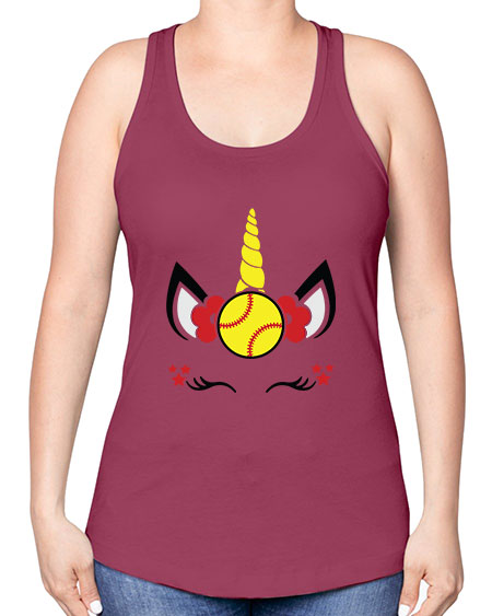 softball unicorn 398# - softball -Racerback Tank