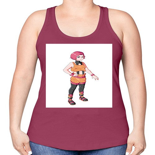 street girl wear orange outfit16# - anime -Racerback Tank