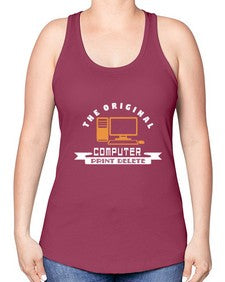 the original computer print delete 12# - computer -Racerback Tank