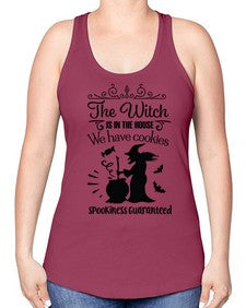 the witch is in the house sign 20# - witch -Racerback Tank