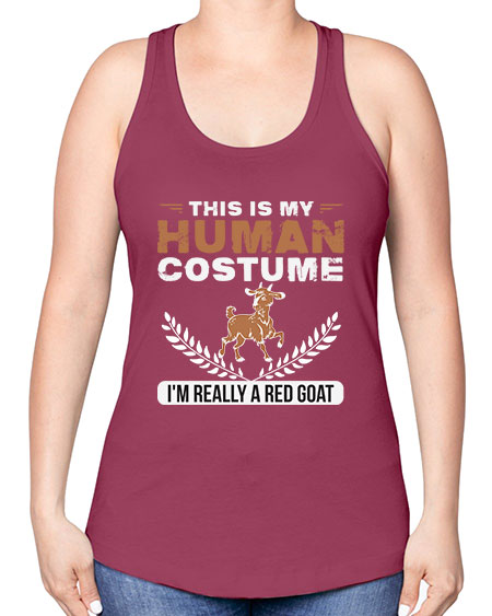 this is my human costume im really a red goat Style 1# - goat -Racerback Tank