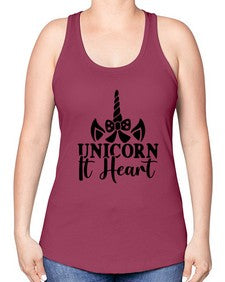 unicorn it heart 466# - unicorn -Racerback Tank