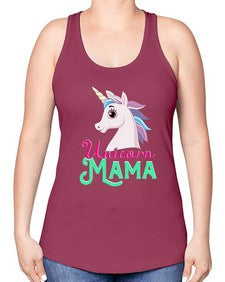 unicorn mama 471# - unicorn -Racerback Tank