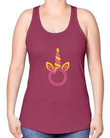 unicorn monogram frame 477# - unicorn -Racerback Tank
