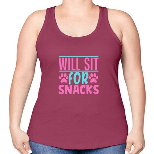 will sit for snacks Style 57# - dogs -Racerback Tank