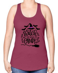 witch better have my candy 17# - witch -Racerback Tank