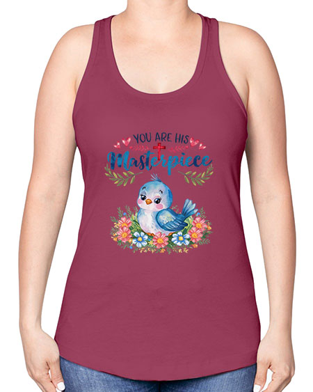 you are his masterpiece 85# - birds -Racerback Tank