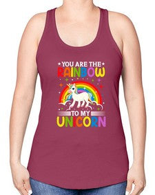 you are the rainbow to my unicorn 562# - unicorn -Racerback Tank