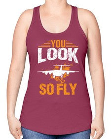 you look so fly  53# - airplane -Racerback Tank