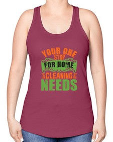 your one stop for home cleaning needs Style 493# - cleaner -Racerback Tank