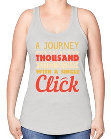 A journey of a thousand sites begins with a single click 79# - internet -Racerback Tank