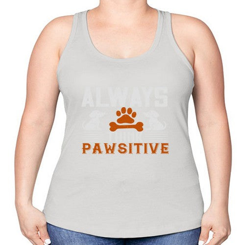 Always Think Pawsitive Style 133# - dogs -Racerback Tank