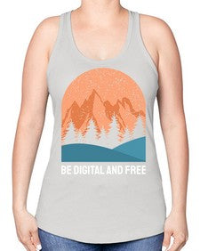 Be Digital and Free 27# - internet -Racerback Tank