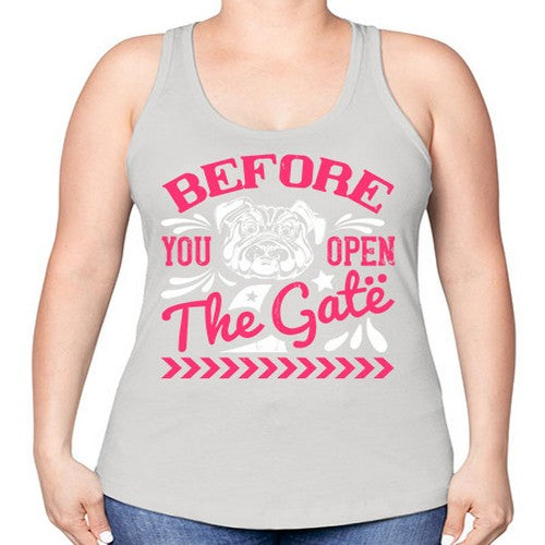 Before You Open The Gate Style 17# - dogs -Racerback Tank