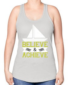 Believe  Achieve 23# - boats -Racerback Tank