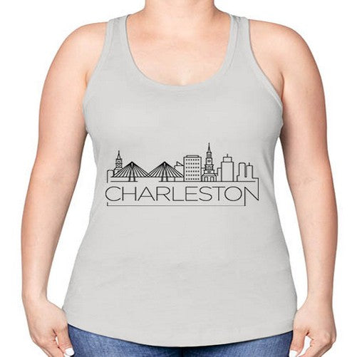 Charleston Minimal Skyline 556# - cities -Racerback Tank
