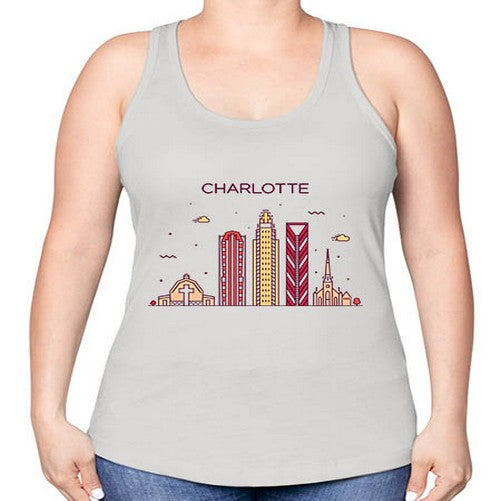 CharlotteNC 560# - cities -Racerback Tank