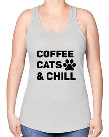 Coffee Cat Style 41# - cats -Racerback Tank