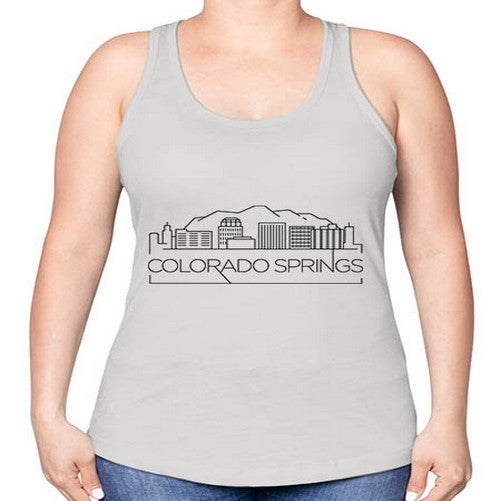 Colorado Springs Minimal Skyline 601# - cities -Racerback Tank
